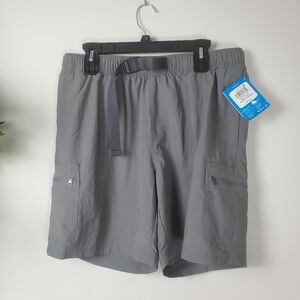 NEW Columbia Men's Mountaindale Belted Shorts Cargo Omni-Shade Gray Size Large